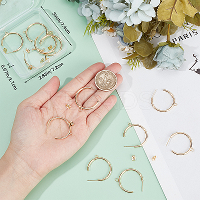 16Pcs Brass Ring Stud Earring Findings KK-BBC0011-99-1