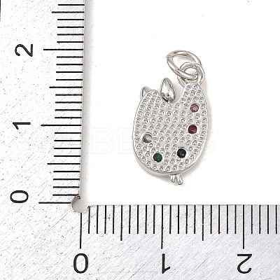 Brass Micro Pave Cubic Zirconia Pendants KK-G544-27P-1