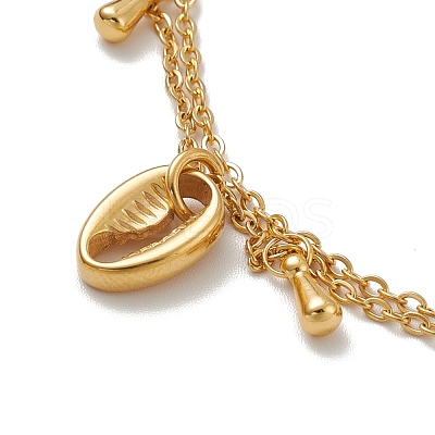 PVD Vacuum Plating 304 Stainless Steel Cable Chains Multi-strand Anklet AJEW-A036-12G-1