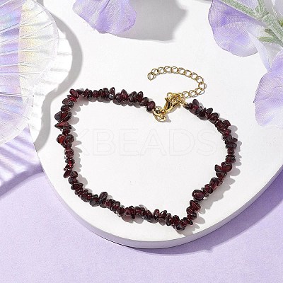 Natural Garnet Anklets AJEW-AN00592-11-1