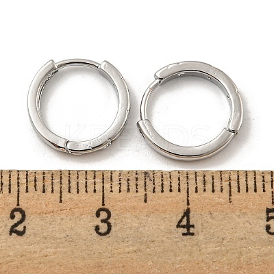 Brass Pave Clear Cubic Zirconia Hoop Earrings EJEW-L211-001P-1