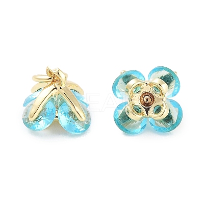 Brass Micro Pave Cubic Zirconia Charms KK-C051-14G-06-1