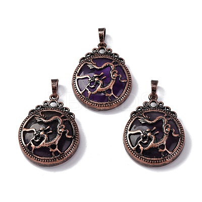 Natural Amethyst Pendants G-A241-02R-21-1