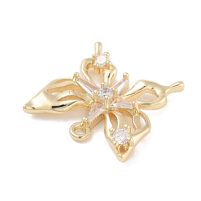 Brass Pave Clear Cubic Zirconia Pendants LS-KK-Z061-14G-01-1
