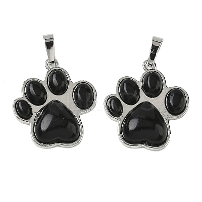 Natural Obsidian Pendants G-B194-02P-07-1