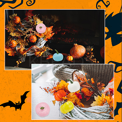 12Pcs 4 Colors Polyethylene Artificial Pumpkin DJEW-GF0001-71B-1