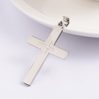 Tarnish Resistant Cross 304 Stainless Steel Pendants STAS-F143-02P-1