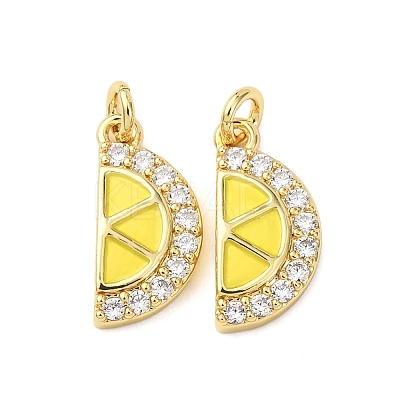 Brass Micro Pave Cubic Zirconia Charms KK-D019-26G-1