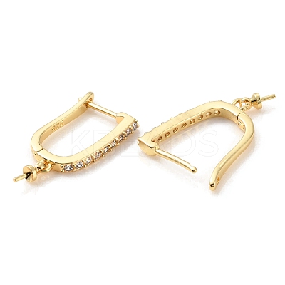 Rack Plating Brass Micro Pave Cubic Zirconia Hoop Earring Finding KK-C021-12G-1