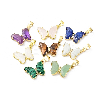 Natural & Synthetic Mixed Gemstone Pendants G-K338-01G-1