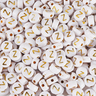 500Pcs Plating Acrylic Beads PACR-TADJ0001-01Z-1