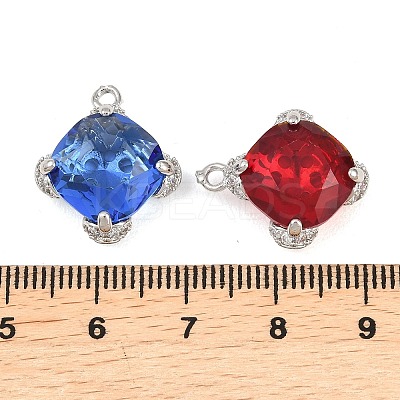 Brass Micro Pave Clear Cubic Zirconia Pendants KK-H257-10P-1