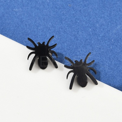 Halloween Spider 304 Stainless Steel Stud Earrings for Women X-EJEW-B019-01EB-1