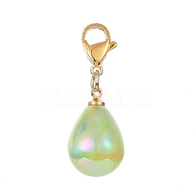 Rainbow Iridescent Acrylic Teardrop Pendant Decorations HJEW-JM01086-1