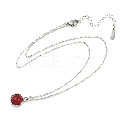 Natural Mixed Stone Pendant Necklaces NJEW-JN05489-01-1