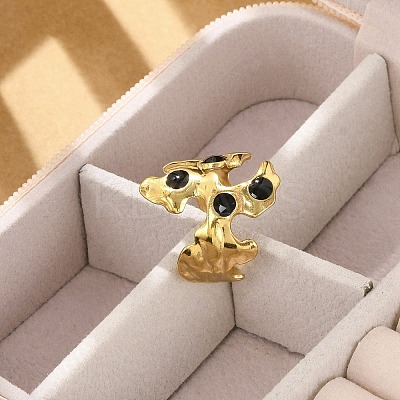 Irregular 304 Stainless Steel Enamel Wide Open Cuff Rings for Women LS-RJEW-G338-12G-02-1