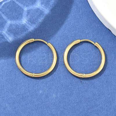 Ion Plating(IP) 304 Stainless Steel Huggie Hoop Earrings EJEW-F111A-20mm-G-1