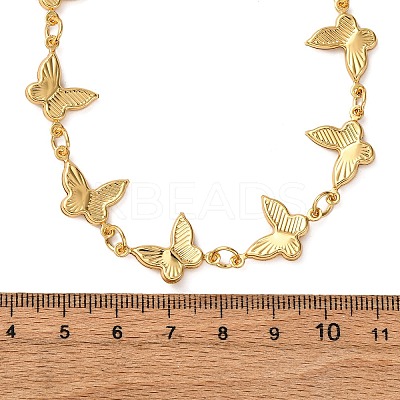304 Stainless Steel Butterfly Link Chain Necklaces for Women NJEW-G178-16G-1