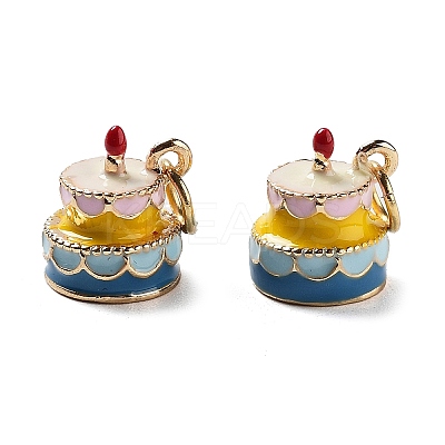 Real 18K Gold Plated Brass Enamel Pendants KK-M280-02A-G-1