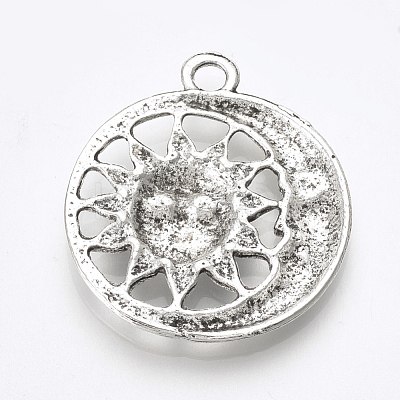 Tibetan Style Alloy Pendants X-TIBE-T010-06AS-RS-1