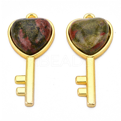 Natural Unakite Pendants G-N326-158-07-1