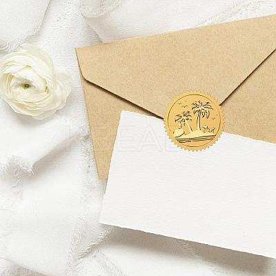 Plastic Self Adhesive Gold Foil Embossed Stickers DIY-WH0575-057-1
