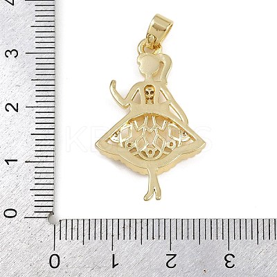 Brass Micro Pave Cubic Zirconia Pendants KK-Z123-18G-1