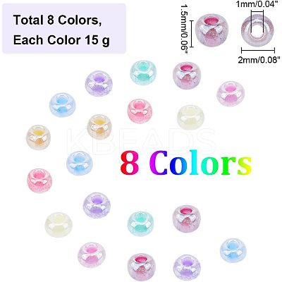 120g 5 Style 12/0 Imitation Jade Glass Seed Beads SEED-NB0001-87-1