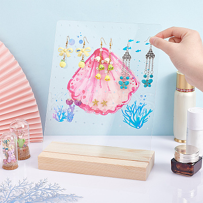 Transparent Acrylic Earring Displays NDIS-WH0015-01C-1