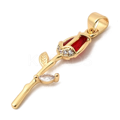 Brass Pave Cubic Zirconia Pendants KK-A296-50G-04-1