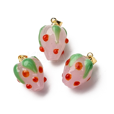 Handmade Lampwork Pendants LAMP-S069-05A-G-10-1