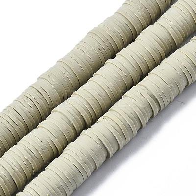 Flat Round Handmade Polymer Clay Beads CLAY-R067-10mm-02-1