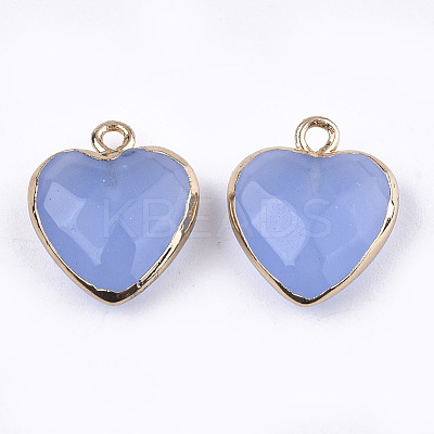 Electroplate Natural White Jade Pendants X-G-T112-03B-1