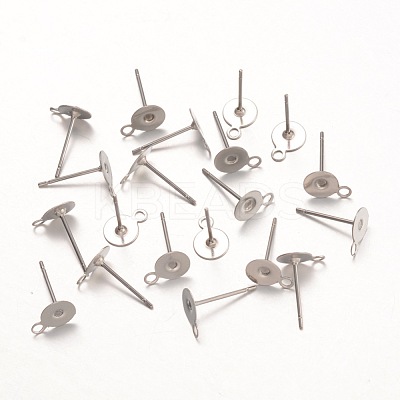 Non-Tarnish 316 Surgical Stainless Steel Stud Earring Settings X-STAS-K098-07-6mm-P-1