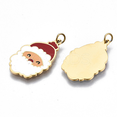 316 Surgical Stainless Steel Enamel Pendants LS-STAS-S116-387G-1