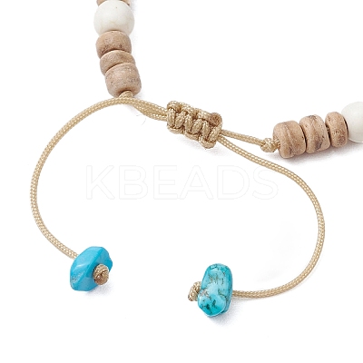 Ocean Theme Starfish Turtle Synthetic Turquoise & Coconut Braided Bead Bracelet Sets BJEW-JB11460-01-1