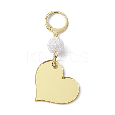 Acrylic Heart Pendant Decoration HJEW-JM01306-1