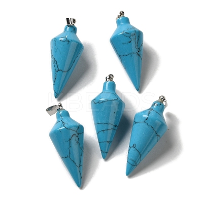 Synthetic Turquoise Pendants G-Z055-02P-15-1