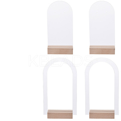 1 Set Transparent Acrylic Single Pair Earring Display Stands Set EDIS-SC0001-04-1