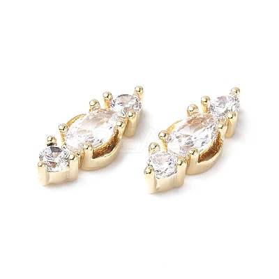 Brass Clear Cubic Zirconia Cabochons KK-A174-10G-1
