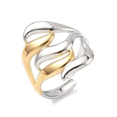 304 Stainless Steel Adjustable Cuff Rings LS-RJEW-S626-01GP-C-1