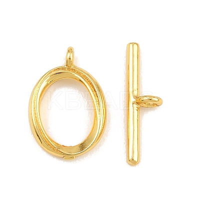 Oval Brass Toggle Clasps KK-G548-35-1