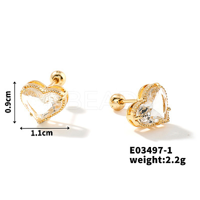 Exquisite Brass Cartilage Earrings with Zirconia IF4519-4-1