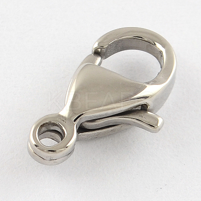 Tarnish Resistant Polished 304 Stainless Steel Lobster Claw Clasps STAS-R072-41A-1