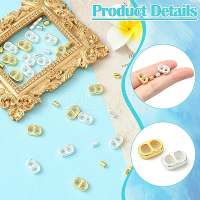DIY Brass Cord Ends & Silicone Slide Charms Findings Kits KK-CJ0003-51-1