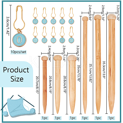 6Pcs Bamboo Circular Knitting Needles DIY-NB0010-87-1