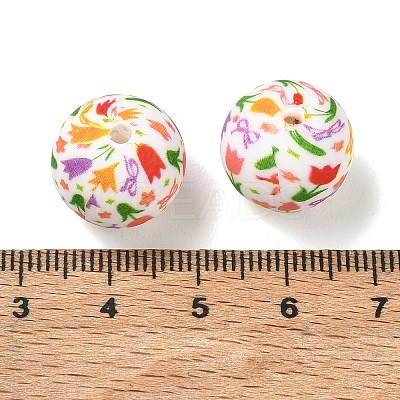 Floral Silicon Beads SL-CBAC986-03C-1