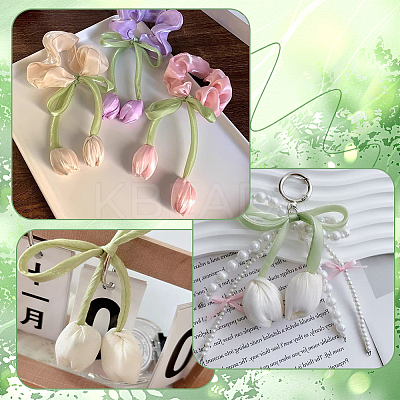 12Pcs 2 Colors Cloth Double-head Tulip Ornament Accessories FIND-CY0001-39-1