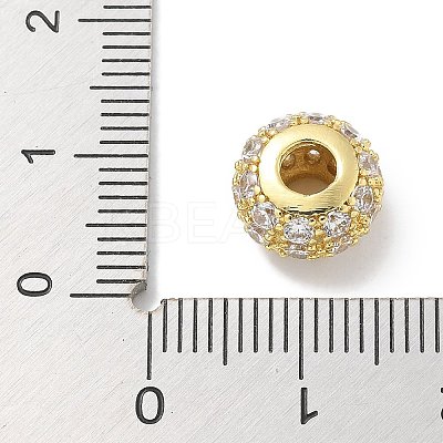 Rack Plating Brass Micro Pave Cubic Zirconia Beads KK-L224-017G-1