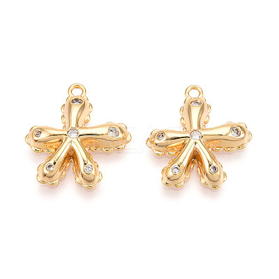 Brass Micro Pave Cubic Zirconia Pendants KK-N262-113B-G-1